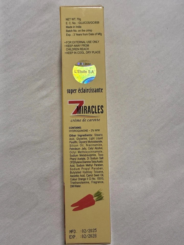 7 Miracles Super Éclaircissante Carrot Cream for Dark Spots ( 3 packs )